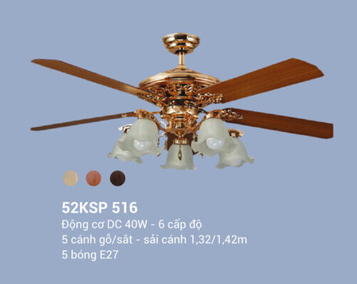 Quạt trần đèn 5 cánh 52KSP 516 Klasse