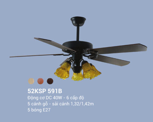 Quạt trần đèn 5 cánh 52KSP 591B Klasse