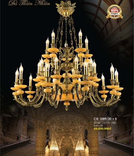 Đèn chùm đồng CĐ 1089/20+5 Hufa