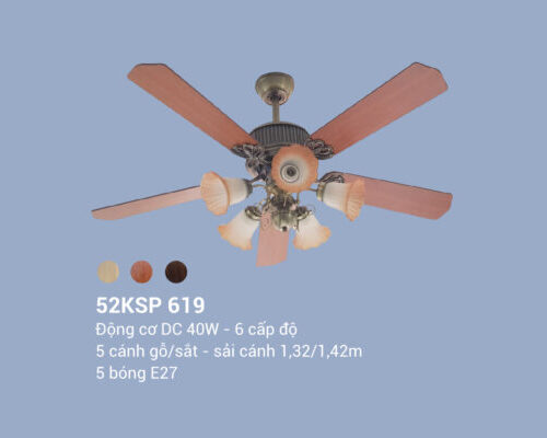 Quạt trần đèn 5 cánh 52KSP 619 Klasse