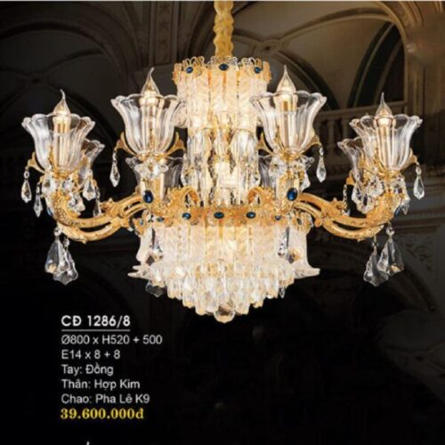 Đèn chùm đồng nguyên chất CĐ 1286/8 Hufa
