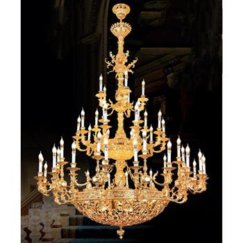 Đèn chùm đồng nguyên chất CĐ 1289/30+15+5 Hufa