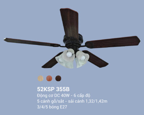 Quạt trần đèn 5 cánh 52KSP 355B Klasse