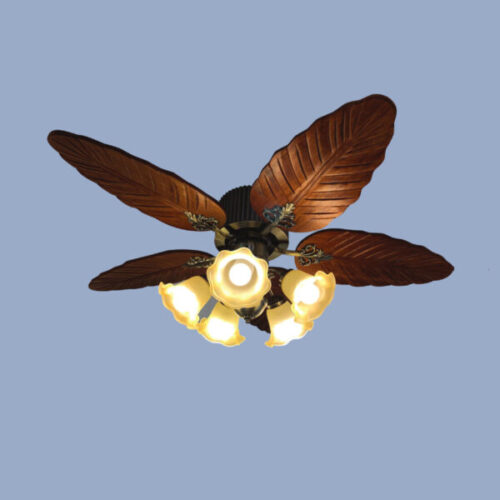 Quạt trần đèn 5 cánh lá cọ 48KSP 258 Klasse