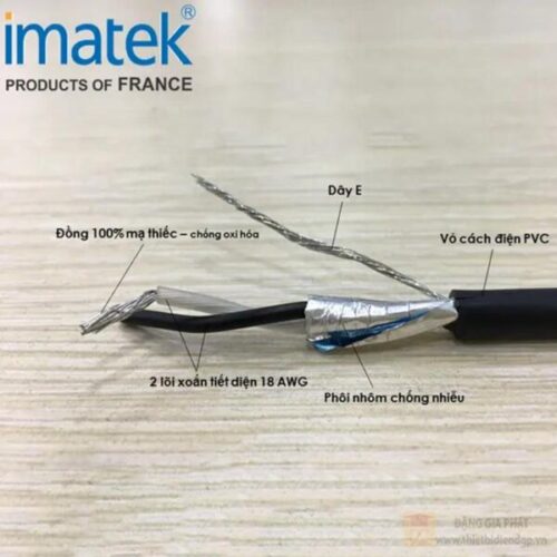 Cáp điều khiển âm thanh, thiết bị 2 lớp chống nhiễu phôi nhôm 1 pair x 16 AWG Imatek