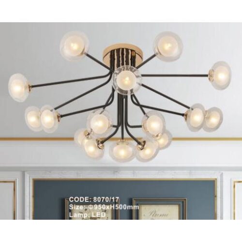 Đèn chùm led chao thủy tinh 8070/17 AURORA