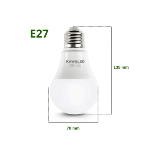 Bóng đèn led bulb nhỏ thân nhựa A70-15W-V Kawaled