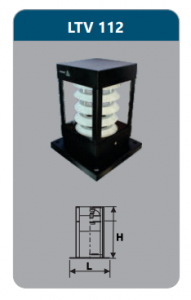 Đèn trụ sân vườn, kích thước L213 x W213 x H270 mm LTV112 Duhal