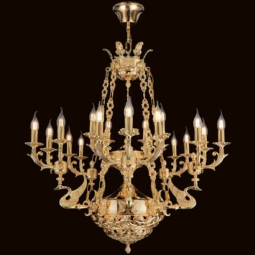 Đèn chùm nến hợp kim xi vàng cao cấp C-503/20 Euroto