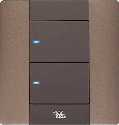 Công tắc LED đôi, 1 chiều A68-K2A ARTDNA