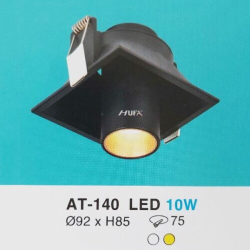 Đèn âm trần vuông vỏ đen AT-140 Hufa