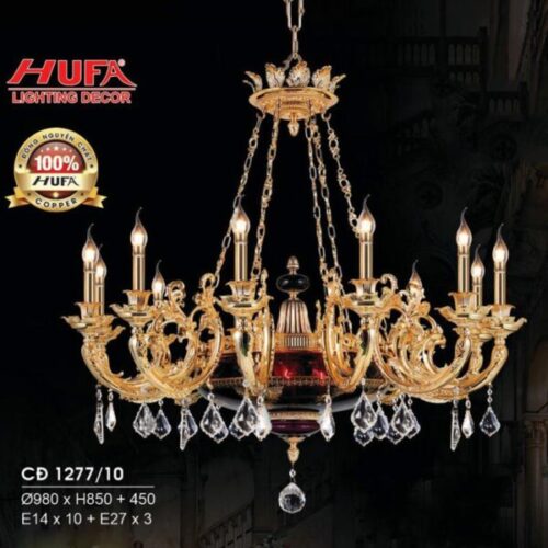 Đèn chùm đồng CĐ 1277/10 Hufa