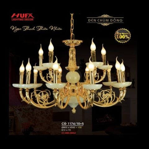Đèn chùm đồng CĐ 1174/10+5 Hufa
