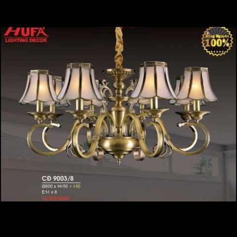 Đèn chùm đồng CĐ 9003/8 Hufa