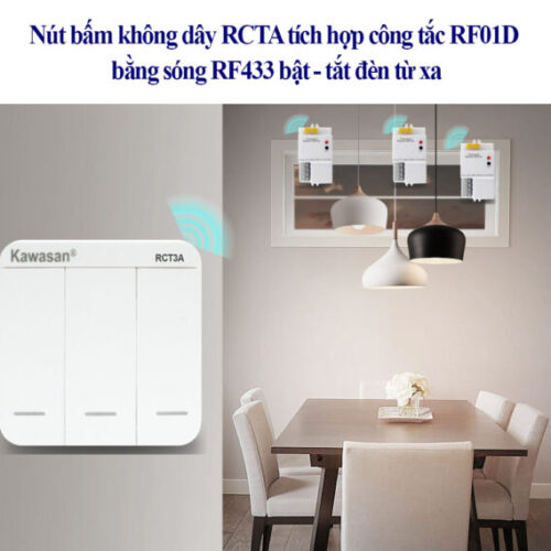 Công tắc ba không dây dán tường RCT3 Kawasan