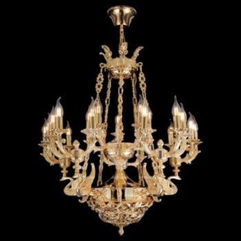 Đèn chùm nến hợp kim xi vàng cao cấp C-501/12 Euroto