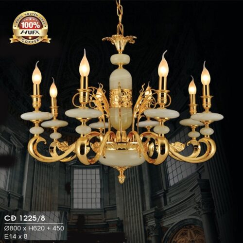 Đèn chùm đồng CĐ 1225/8 Hufa