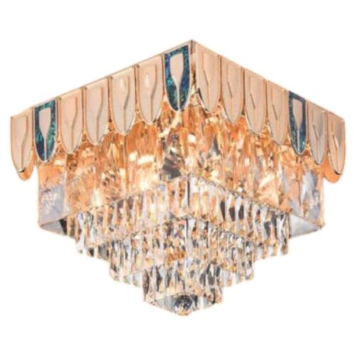 Đèn mâm pha lê K9, nhôm khảm xà cừ MFL-298 Euroto