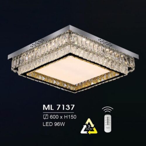 Đèn mâm vuông led trang trí ML 7137 Hufa