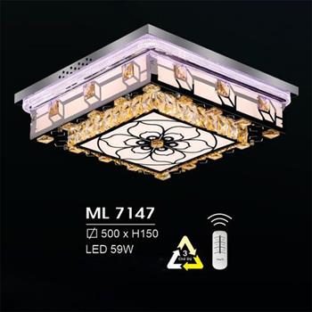 Đèn mâm vuông led trang trí ML 7147 Hufa