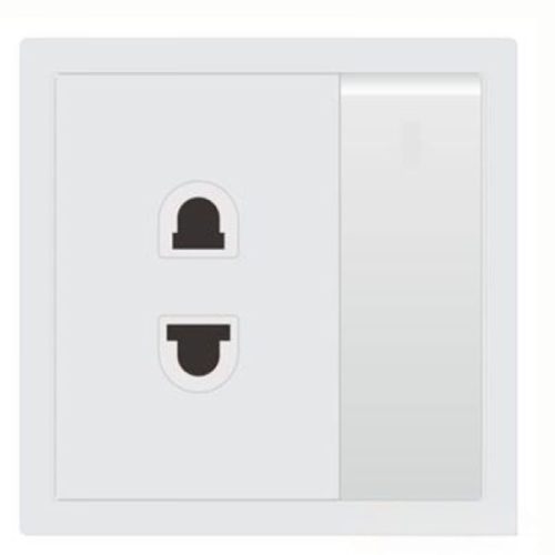 Bộ ổ cắm 2 chấu + 1 nút nhấn 1 chiều cổ điển S1 series C1B324 Duhal