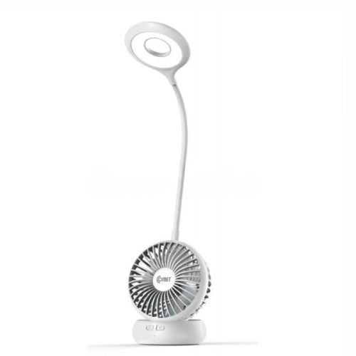 ĐÈN BÀN SẠC LED KẾT HỢP QUẠT - CT176W/B COMET