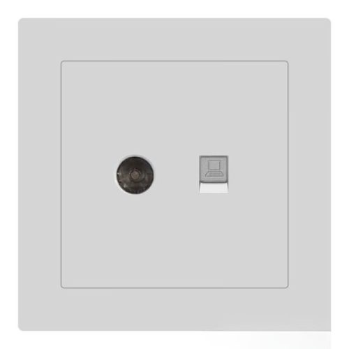 Bộ ổ cắm điện thoại + mạng cổ điển K series C1B019 Duhal