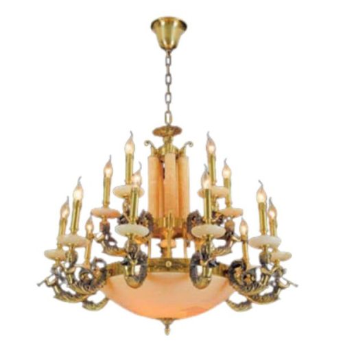 Đèn chùm đồng CĐ 1222/10+5 Hufa