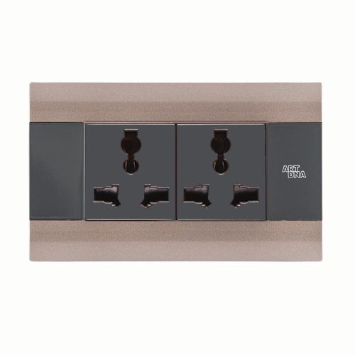 Bộ ổ cắm 3 chấu đôi  A88-2MC03 ARTDNA