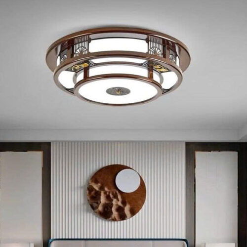 Đèn Ốp Trần Gỗ Tròn OTG 12 Hufa