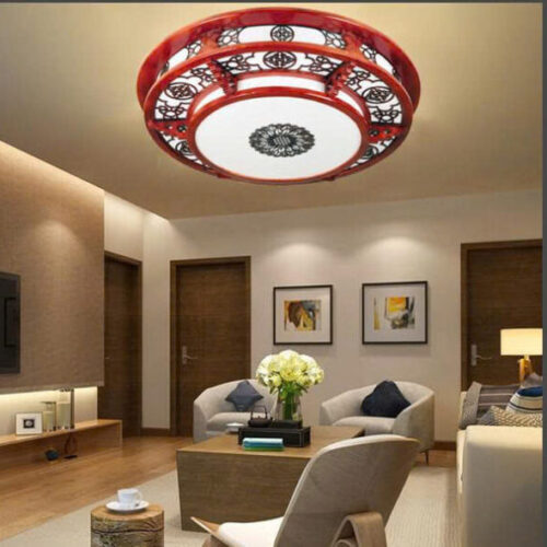 Đèn Ốp Trần Gỗ Tròn OTG 16 Hufa